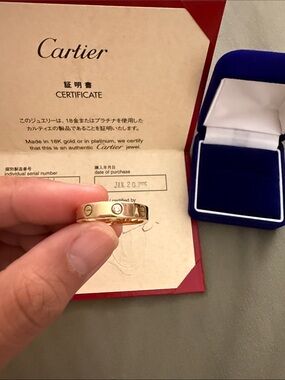 Cartier Love Ring with 1 Diamond in Pink Gold - Small Model - Size 53